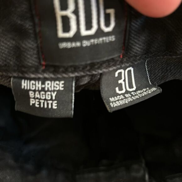 BDG urban outfitters high rise baggy petite washed black destroyed new 30 - Picture 9 of 10